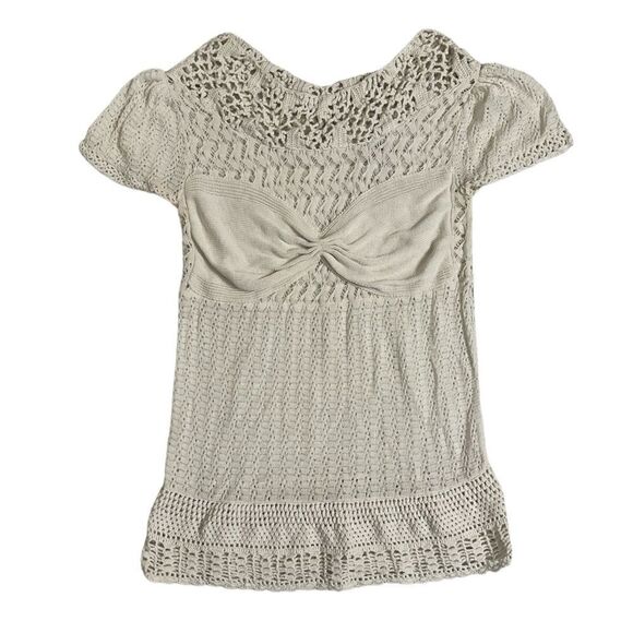 BCBGMAXAZRIA Runway Silk Blend Crochet Lace Top Size Small - Picture 2 of 16